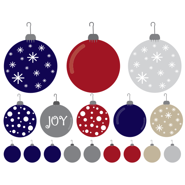 SVG Christmas Ornaments Set