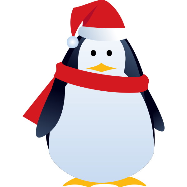 SVG Christmas penguin vector