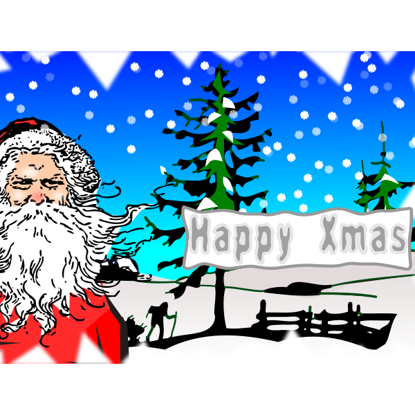 SVG Christmas postcard vector