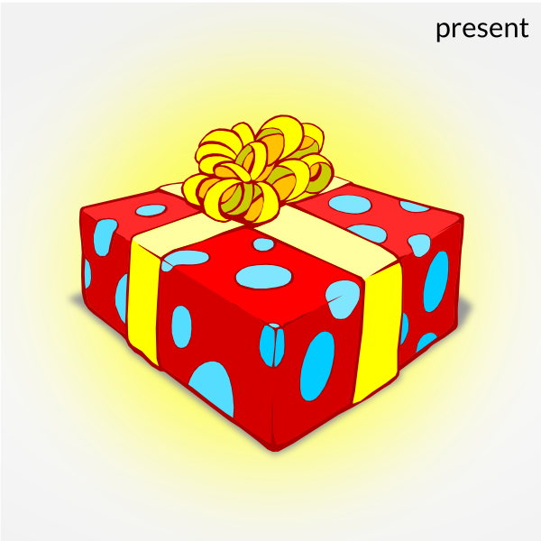 SVG Christmas present with gold ribbon vector illustration