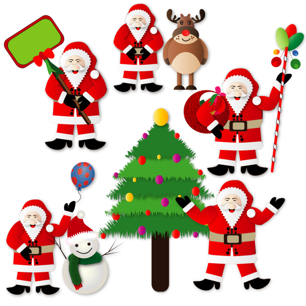 SVG Christmas Santas