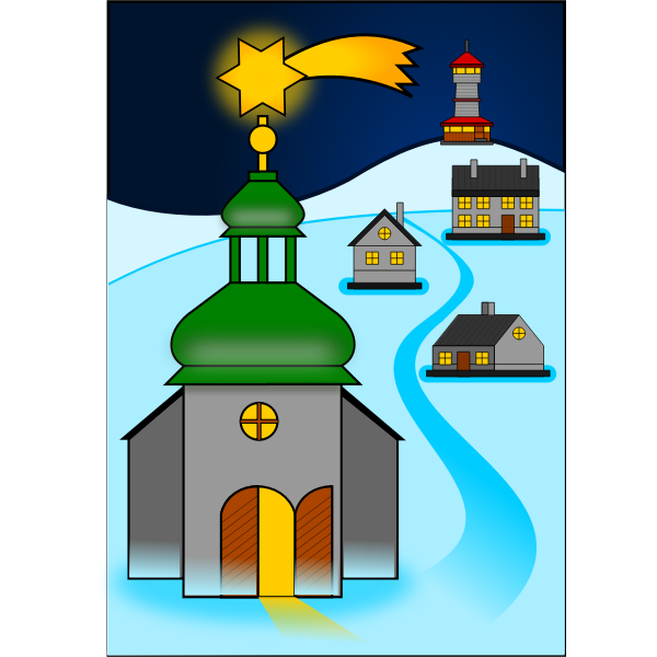 SVG Christmas scenery vector graphics
