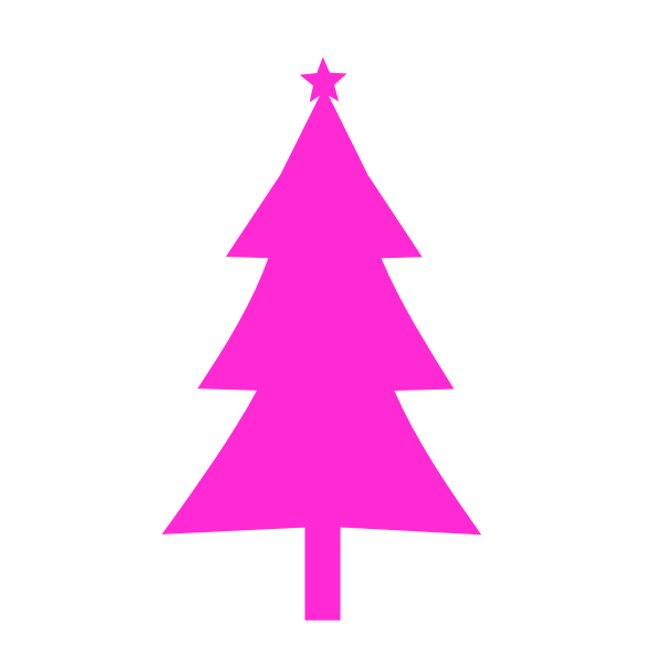 SVG Christmas tree pink color silhouette