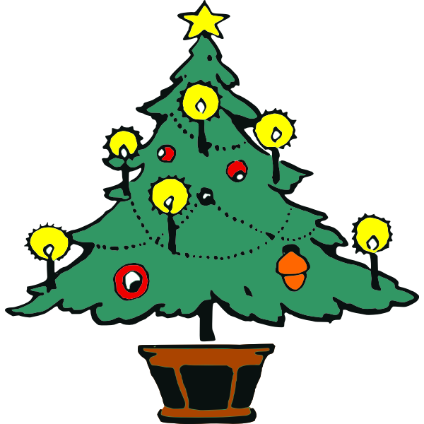 SVG Christmas tree sketch