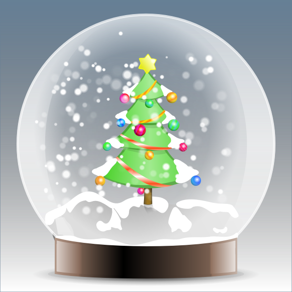 SVG Christmas tree snow globe vector graphics
