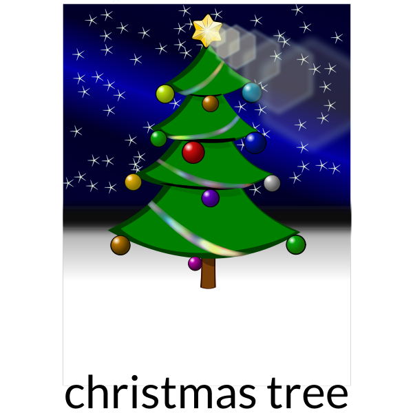 SVG Christmas tree with light effects vector drawing