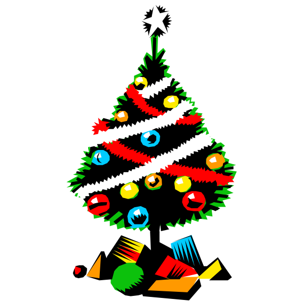SVG Christmas tree with presents