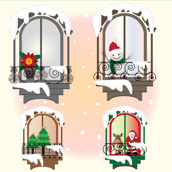 SVG Christmas windows