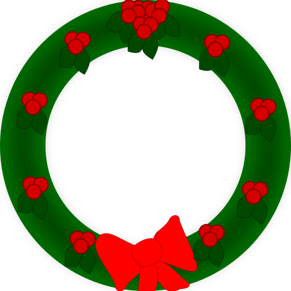 SVG Christmas wreath vector drawing