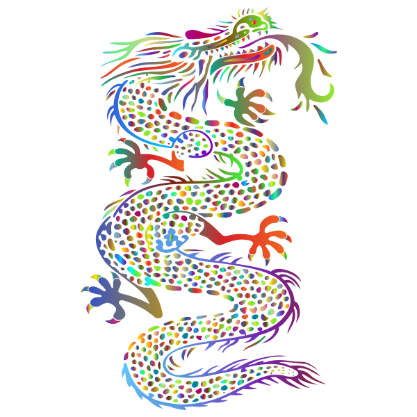 SVG Chromatic Asian Dragon No Background