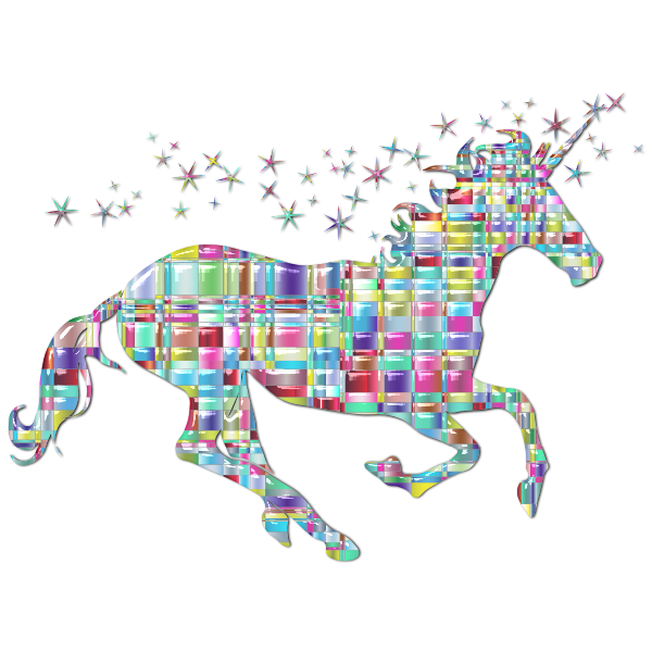 SVG Chromatic checkered unicorn