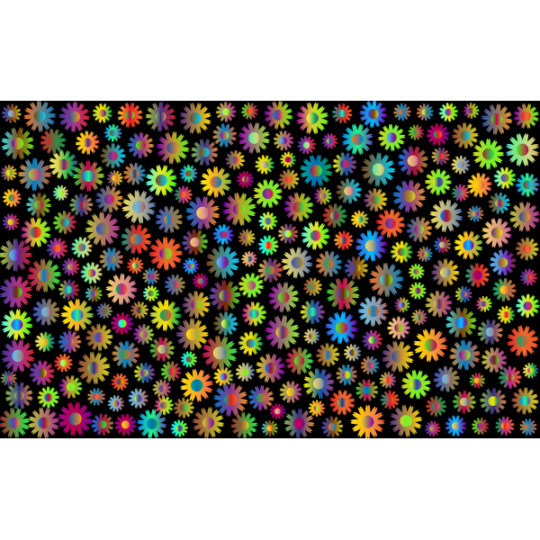 SVG Chromatic flowers and black background