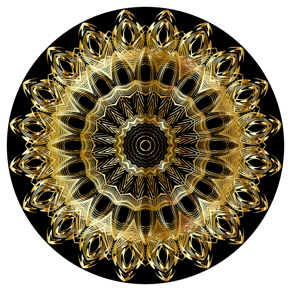 SVG Chromatic Mandala Line Art Gold