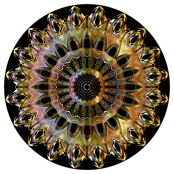 SVG Chromatic Mandala Line Art Gold Extra