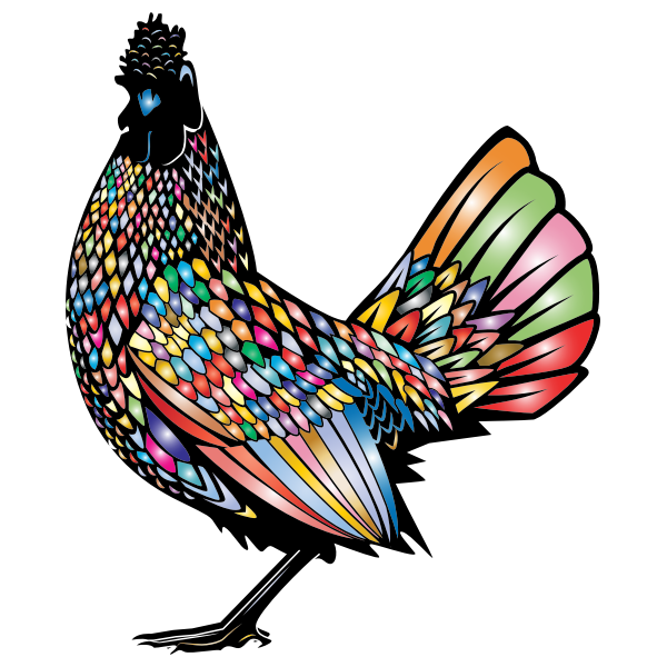 SVG Chromatic Pattern Rooster Silhouette