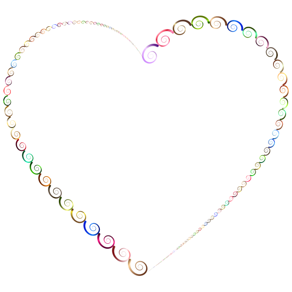 SVG Chromatic Spirals Heart Shape