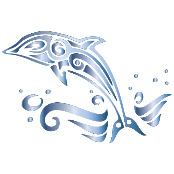 SVG Chromatic tribal dolphin