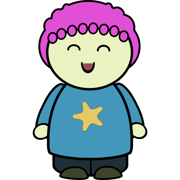 SVG Chubby girl character happy vector image