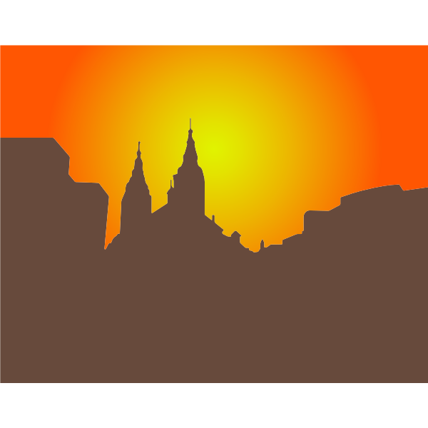 SVG Church at dusk