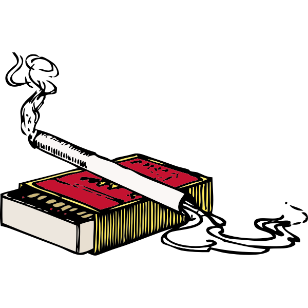 SVG cigarette and matchbox