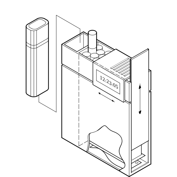 SVG Cigarette box technical vector drawing