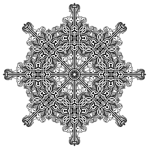 SVG Circle Celtic knot and flowers