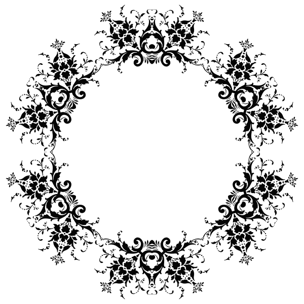 SVG Circle floral vector silhouette
