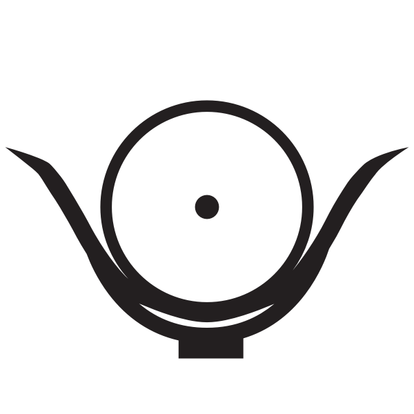 SVG Circle with dot in a bowl shaped container vector illustration