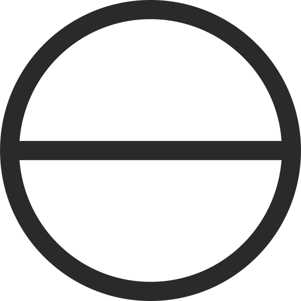 SVG Circle with horizontal diameter sign vector image