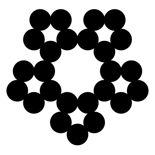 SVG circles pentagon snowflake