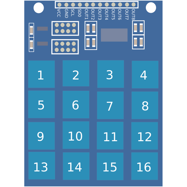 SVG Circuit board with 16 keys