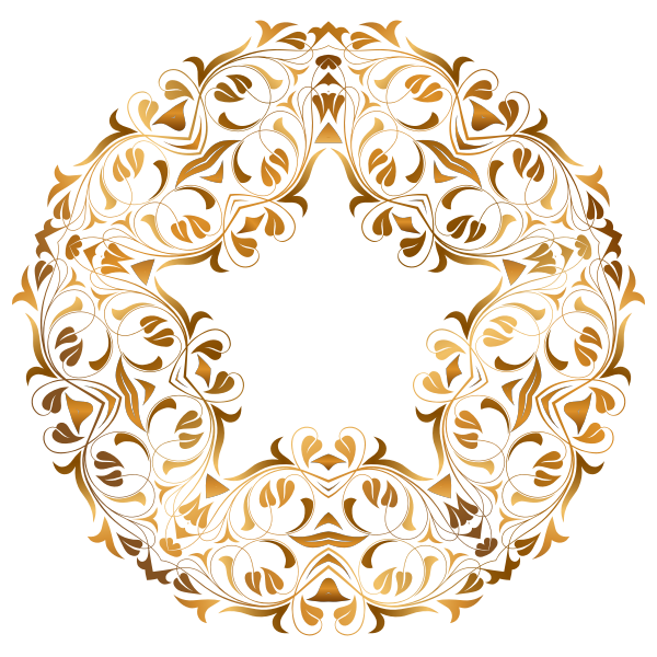 SVG Circular botanic golden frame