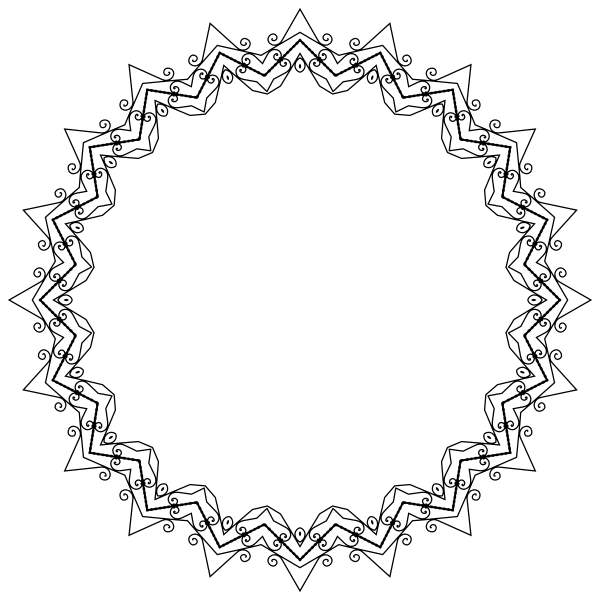 SVG Circular flowery photo border