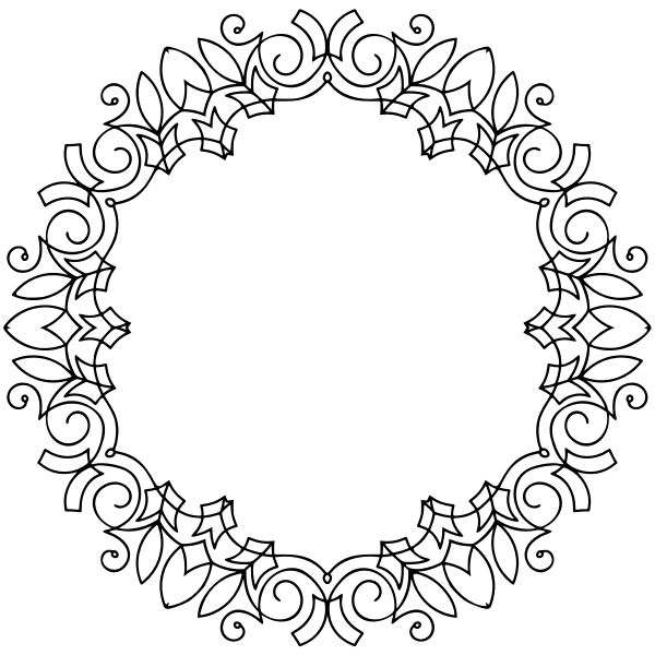 SVG Circular Frame With Floral Decoration