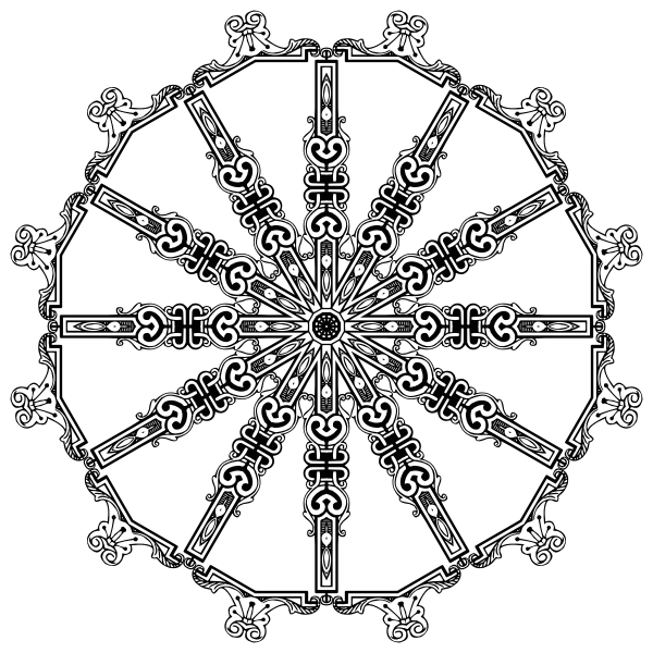 SVG Circular leafy design