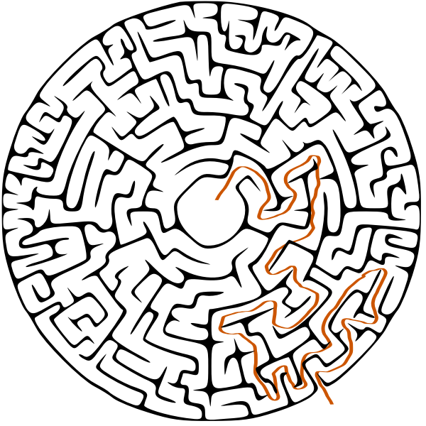 SVG Circular maze with solution