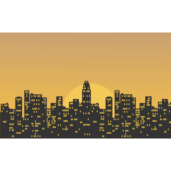 SVG City at sunset