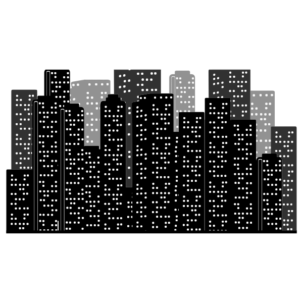 SVG City Block Skyline