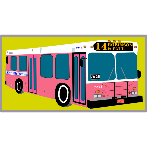 SVG City bus on yellow background vector illustration