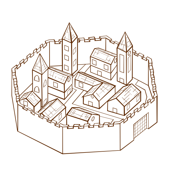 SVG City in walls RPG map symbol vector image