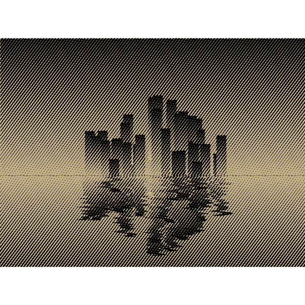 SVG City skyline reflection