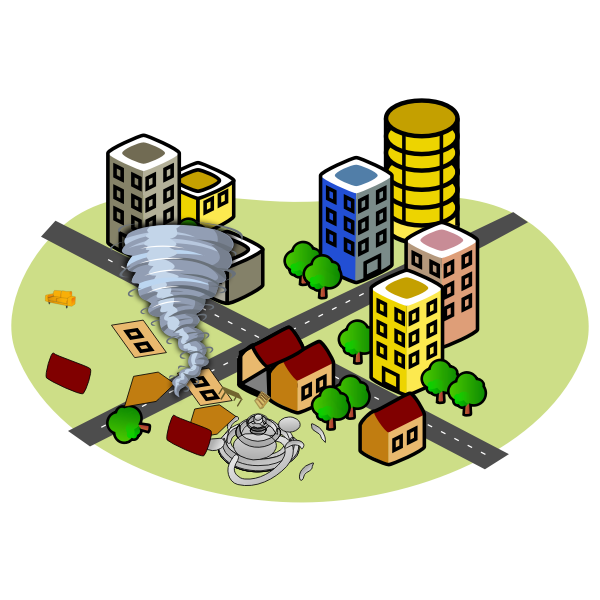SVG City with a tornado