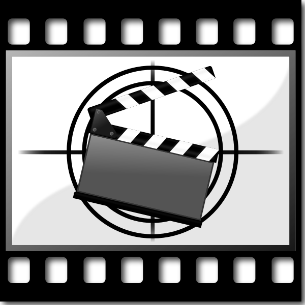 SVG Clapperboard on filmstrip vector image