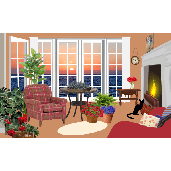 SVG Classic apartment with sunset view