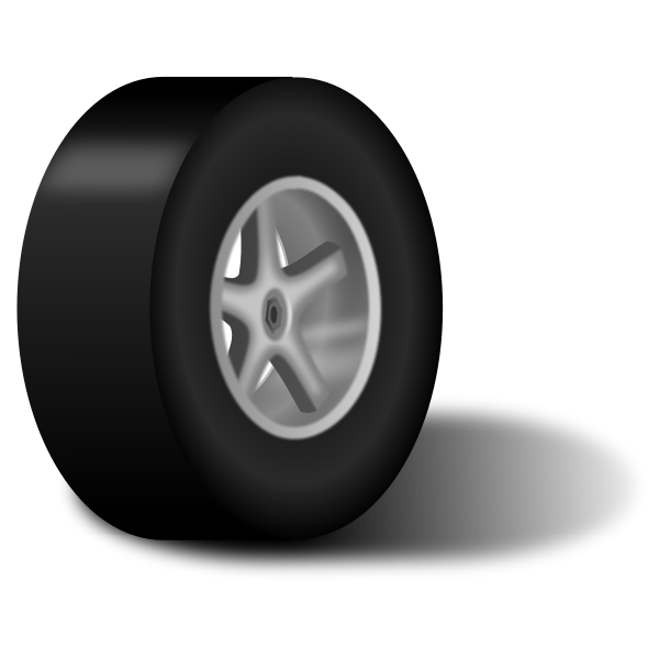 SVG Classic car wheel with shadow vector clip art
