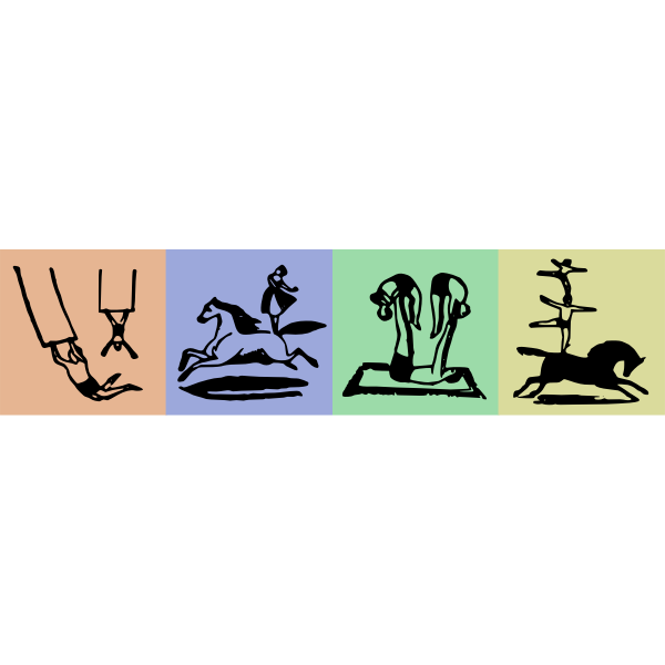 SVG Classic circus performers