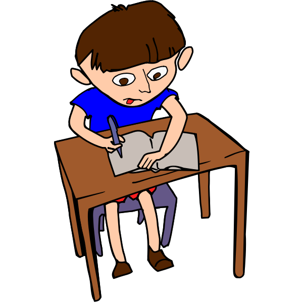 SVG Classroom kid is coloring