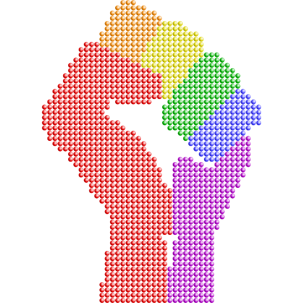 SVG Clenched fist rainbow colors remix