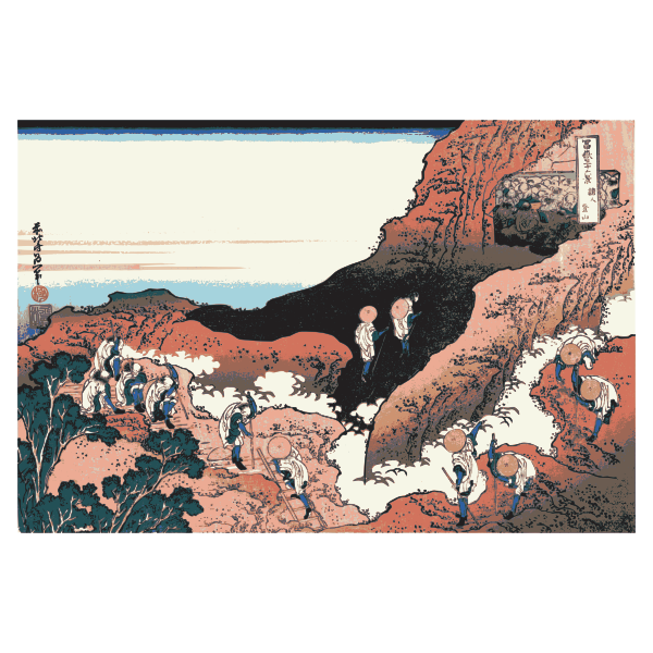 SVG Climbing up a Mountain art painting vector illustration