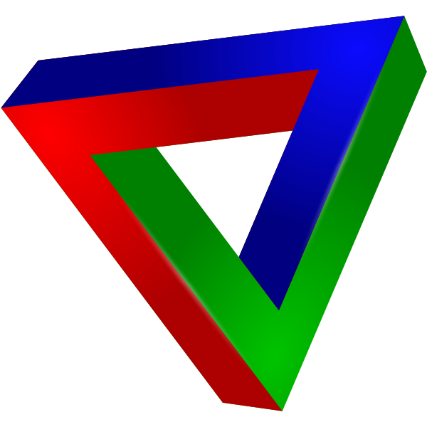 SVG Clip art of an impossible triangle in color